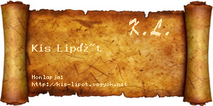 Kis Lipót névjegykártya